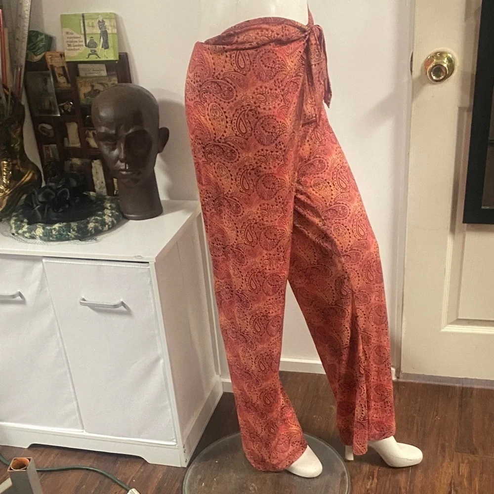 Moda International Y2k Paisley Swim Cover-Up Pants